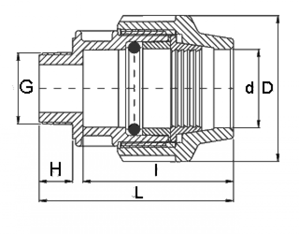 PP 16 x 3/8" Anschlussverschraubung mit Außengewinde
